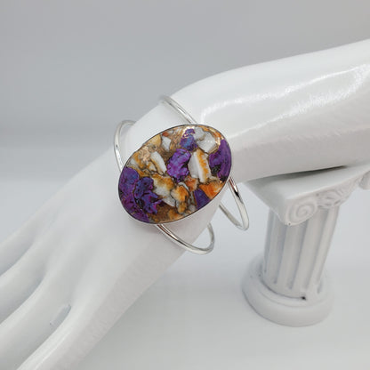 Purple Oyster Turquoise cuff bracelet