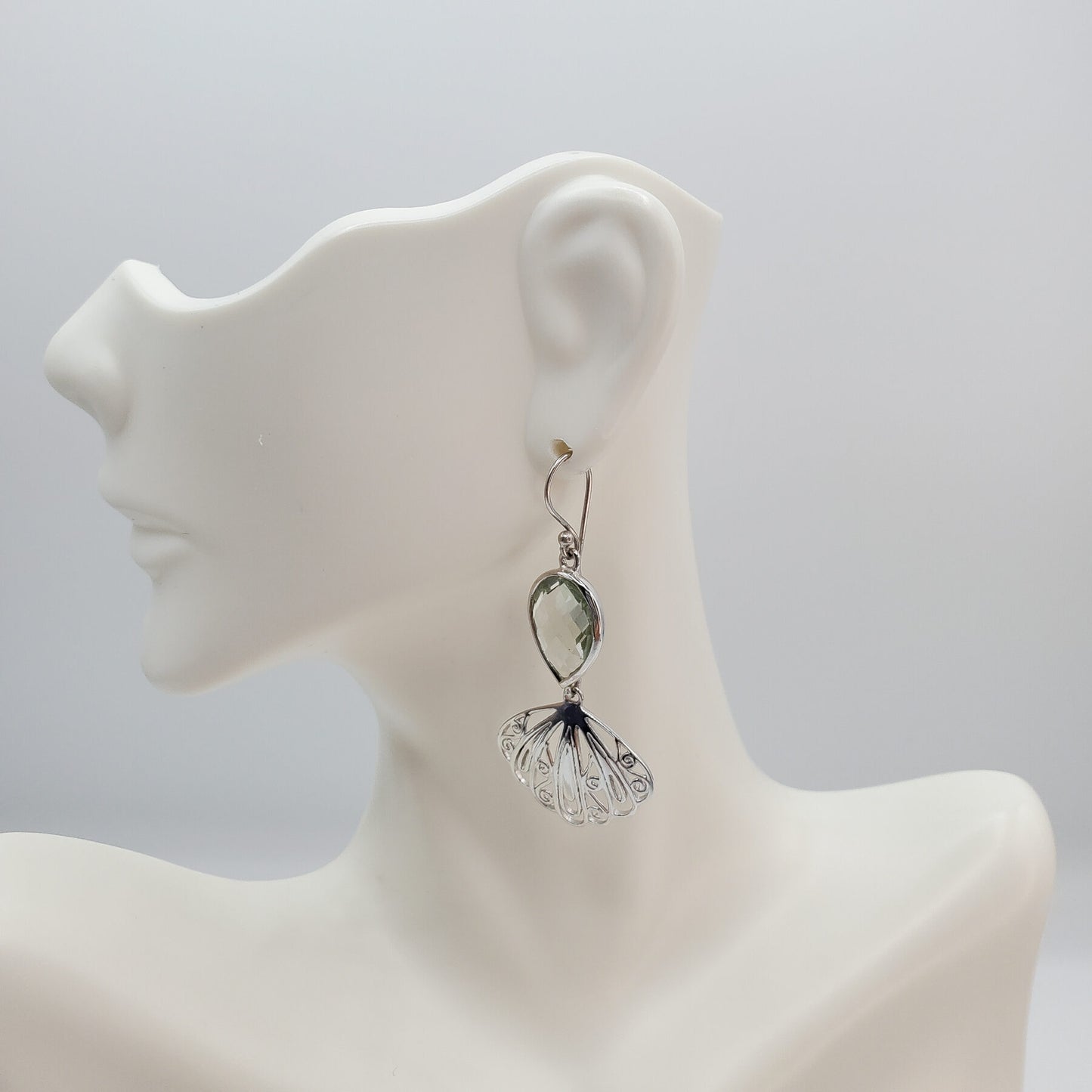 Green Amethyst Dangle Earrings