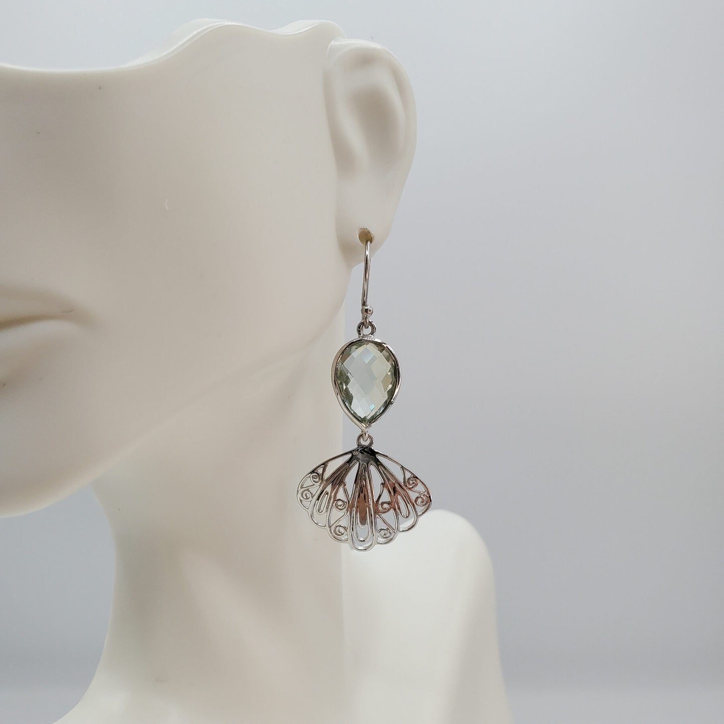 Green Amethyst Dangle Earrings