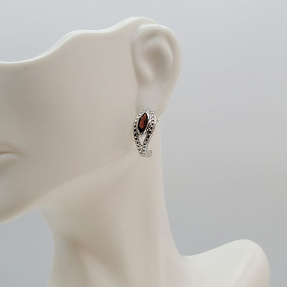 Garnet huggee earrings