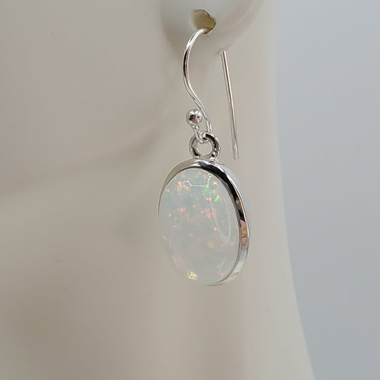 Opal Oval Cabochon Dangle earrings