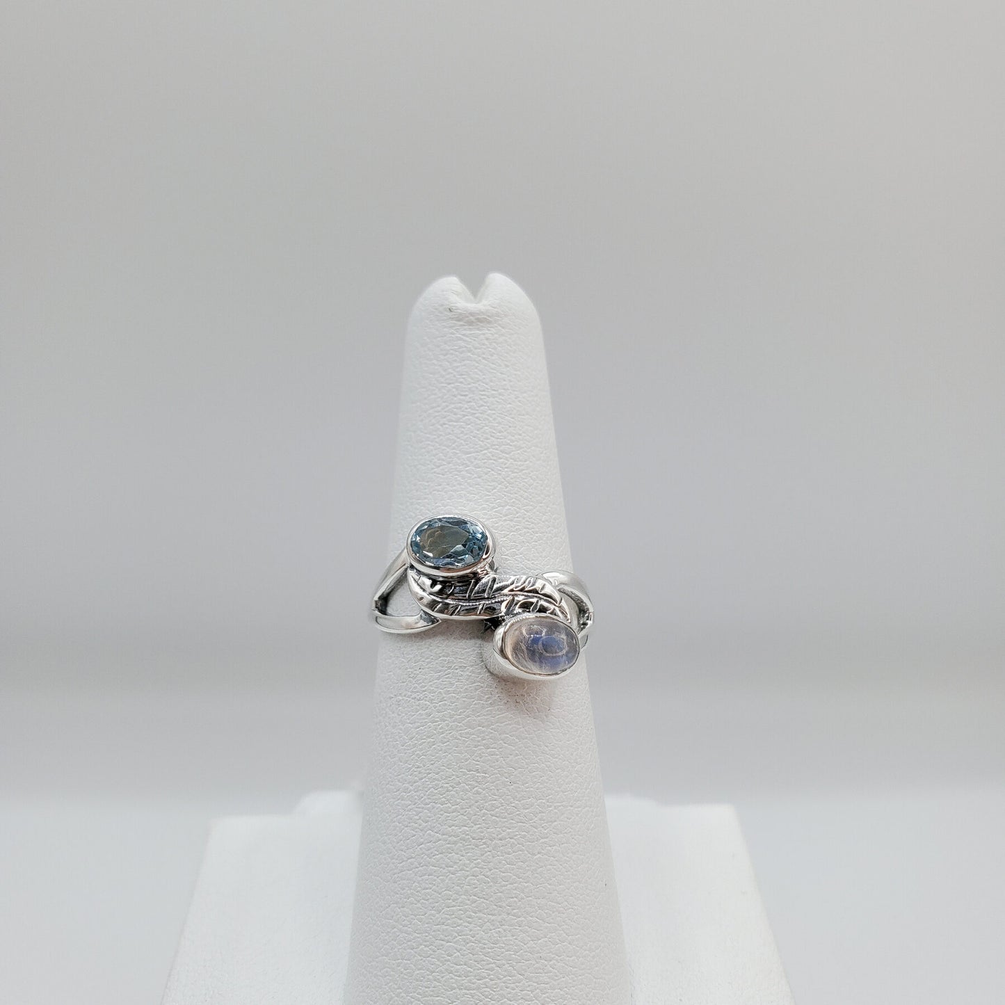 Moonstone and Blue Topaz ring