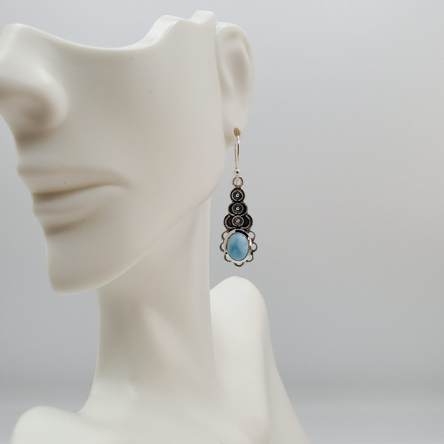 Delicate Larimar Dangle Earrings