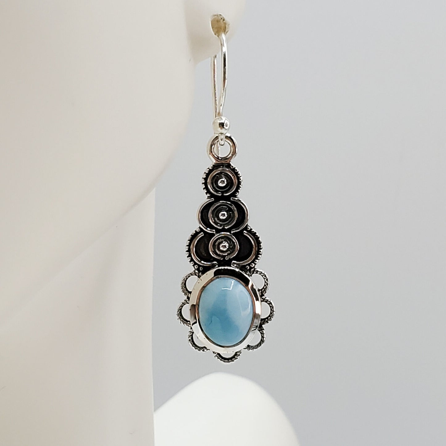 Delicate Larimar Dangle Earrings