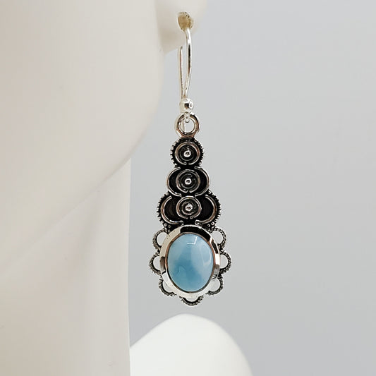 Delicate Larimar Dangle Earrings