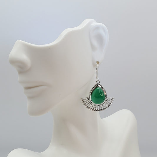 Green Onyx Dangle Earrings