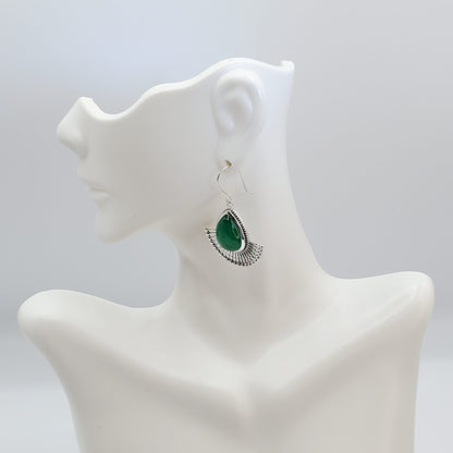 Green Onyx Dangle Earrings