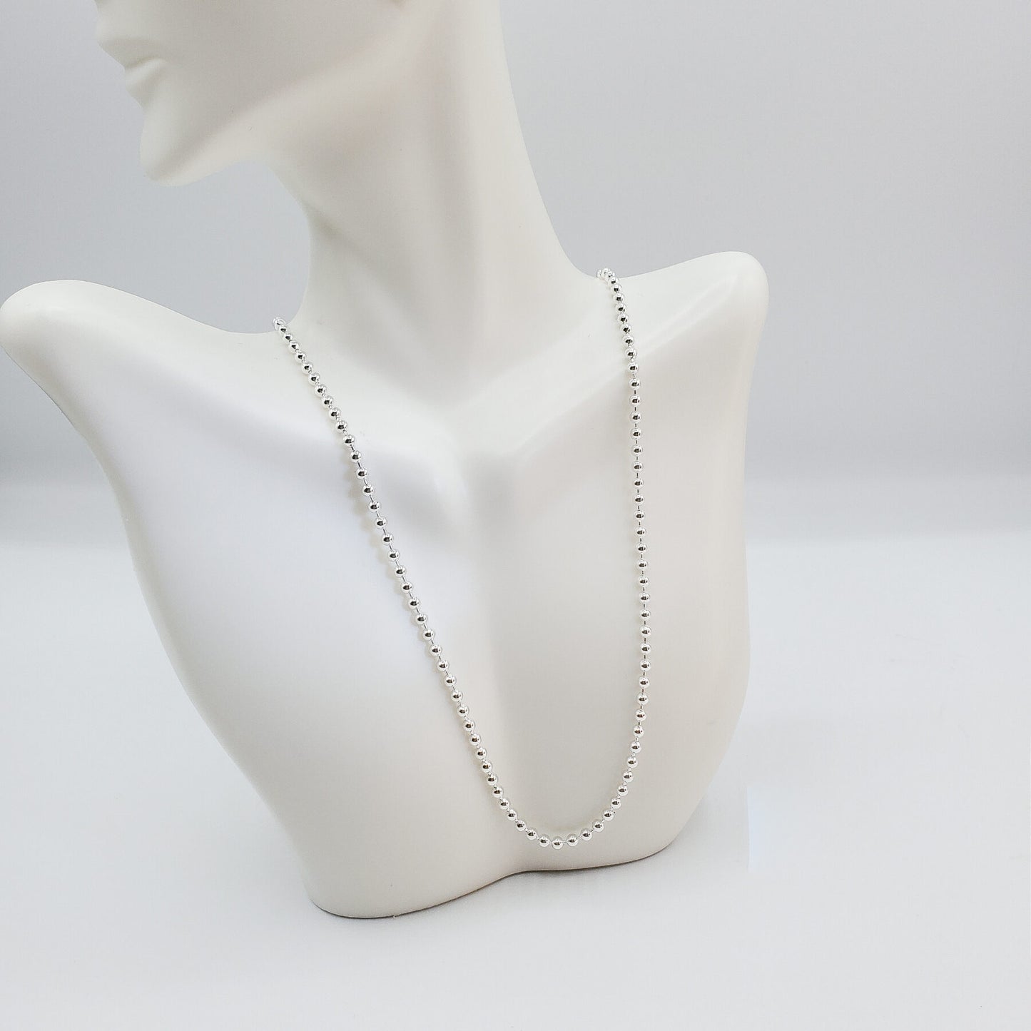 Sterling silver ball chain necklace