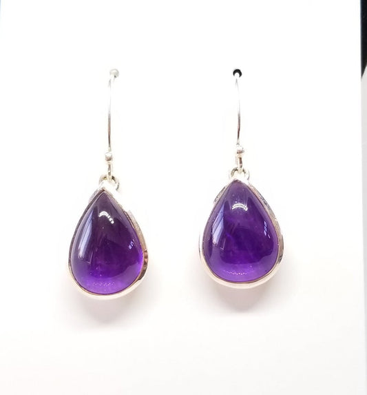 Amethyst Cabochon Earrings