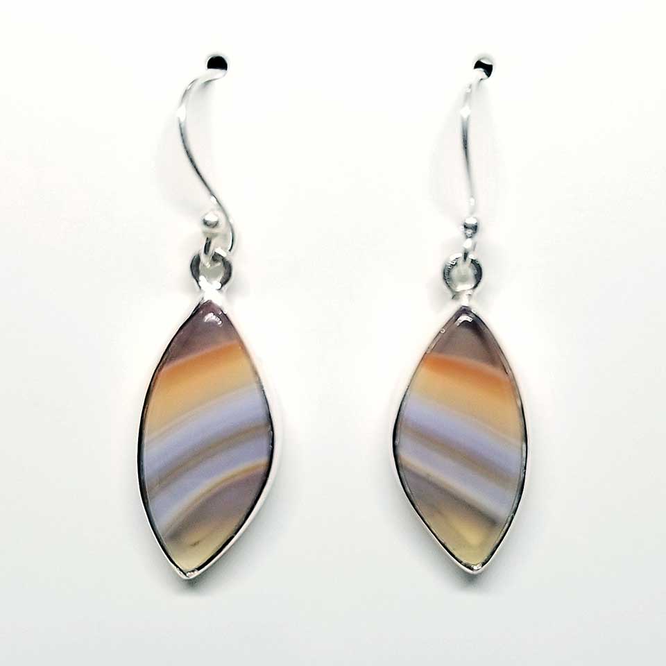 Oval Botswana Agate Dangle