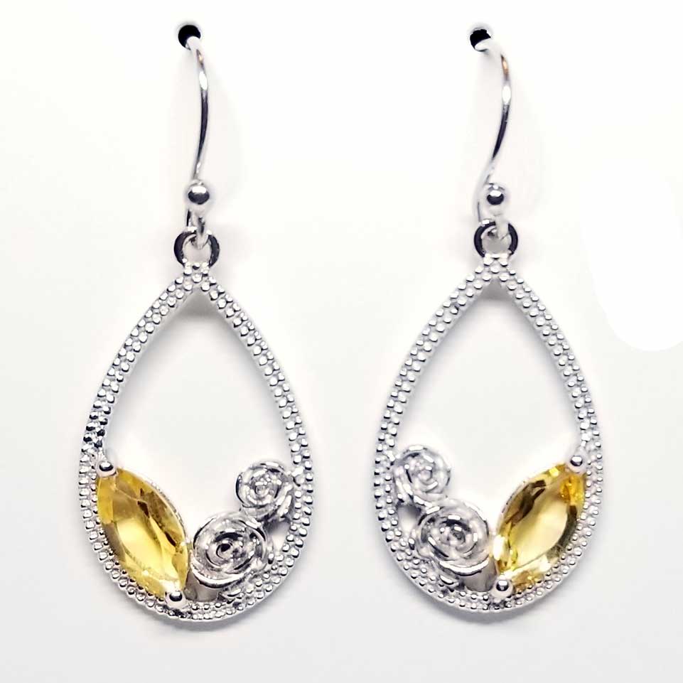 Citrine Flower Dangle