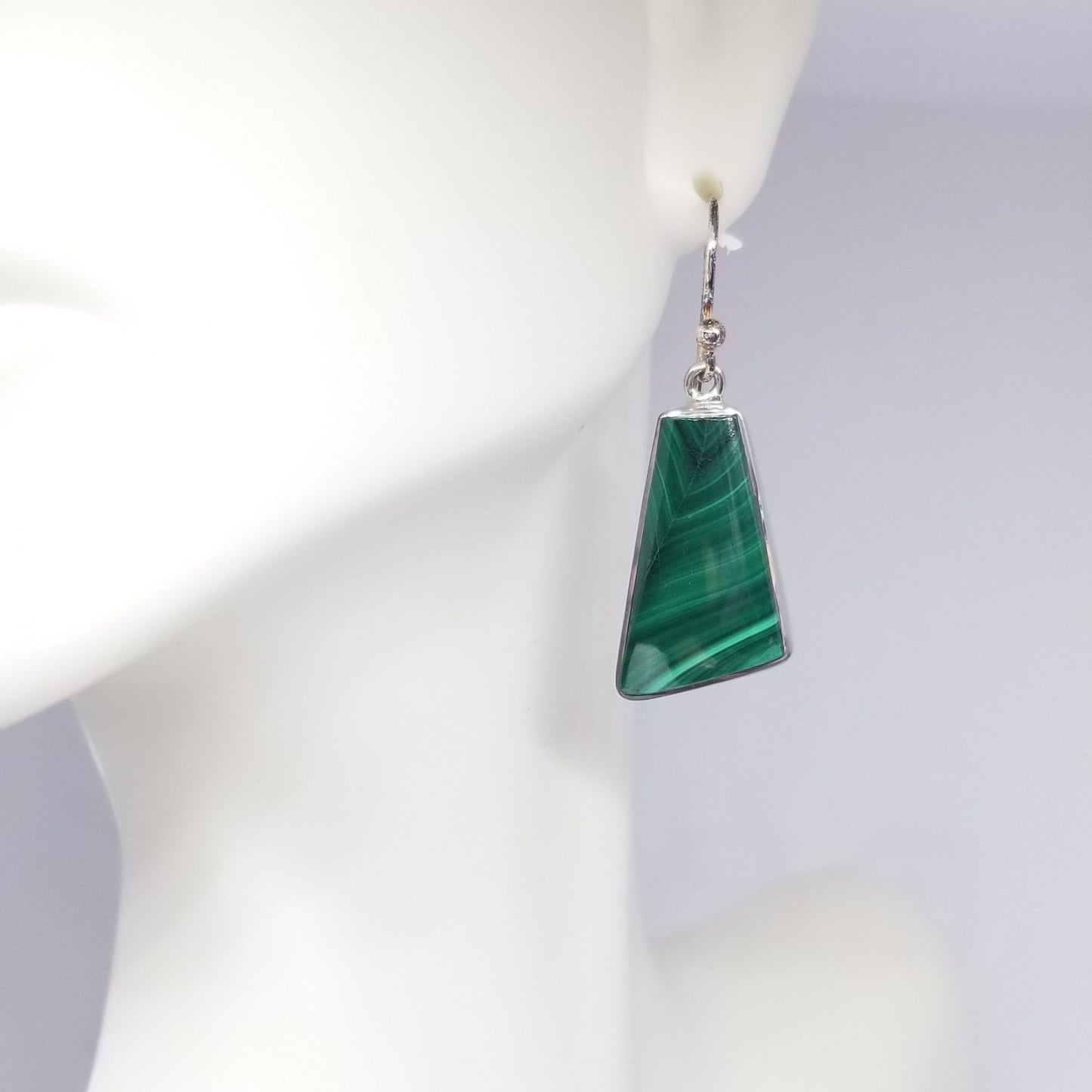 Malachite Rectangle Dangle Earring