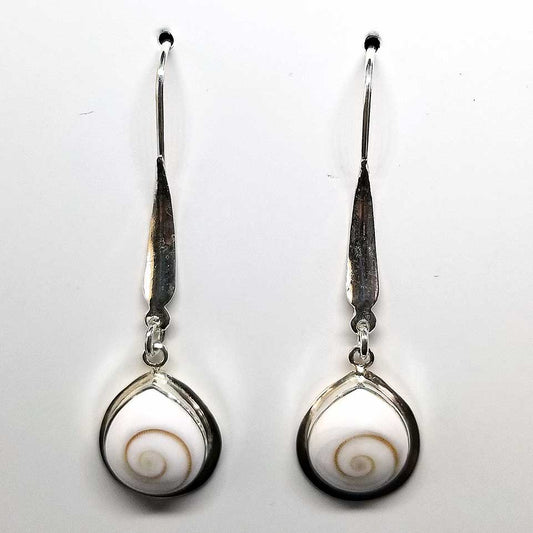 White Shell Spiral Dangle