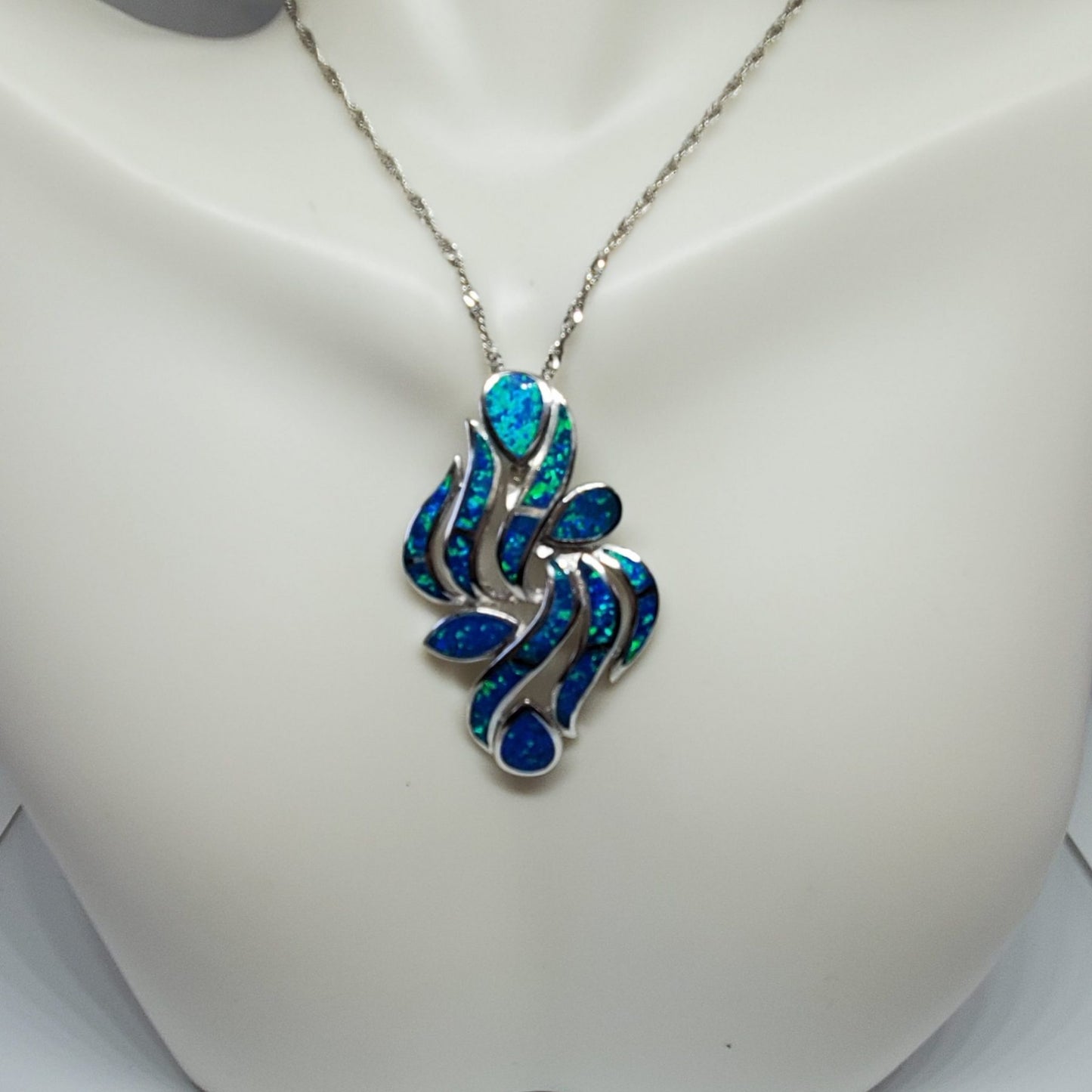 Modern Design Blue Opal Pendant