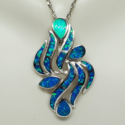 Modern Design Blue Opal Pendant