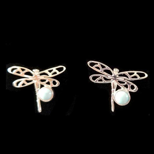 .925 Sterling Silver Dragonfly Earrings