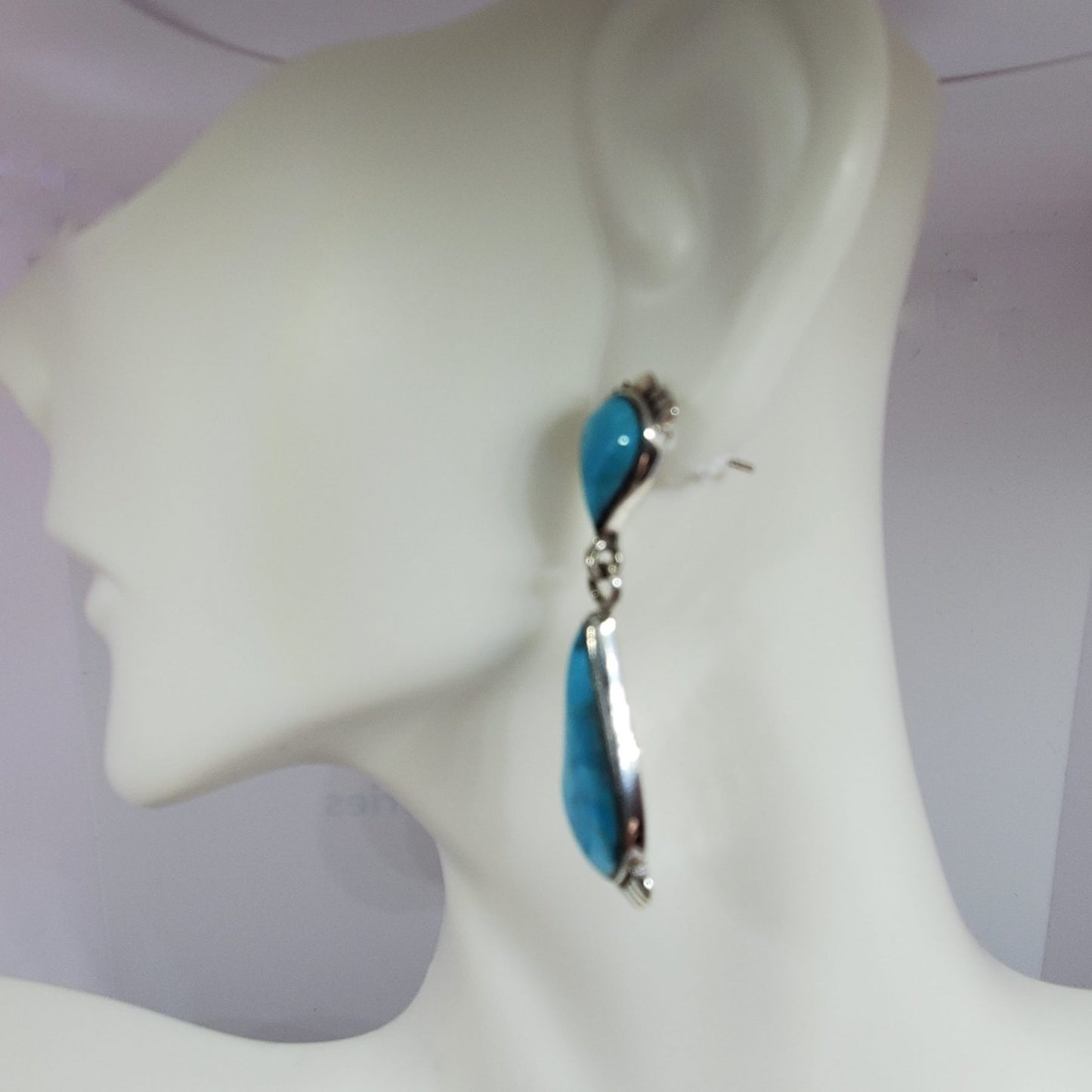 Teardrop Turquoise Dangle Earrings