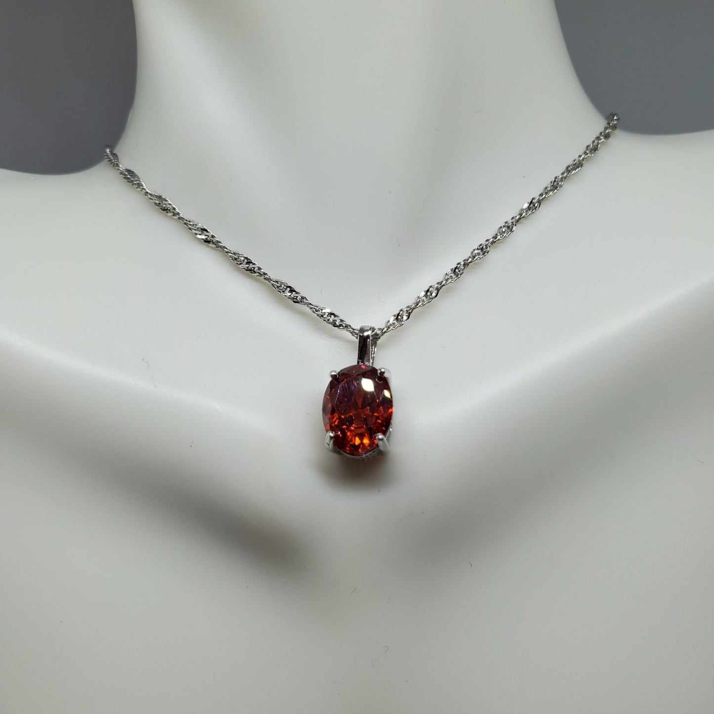 Garnet 3 piece Earring and Necklace Gift Set