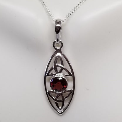 Minimalist Garnet pendant with matching earrings