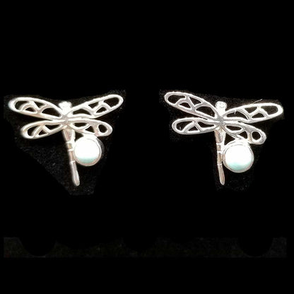 .925 Sterling Silver Dragonfly Earrings