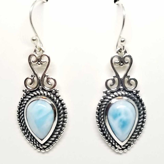 Larimar Raindrop Dangle Earrings