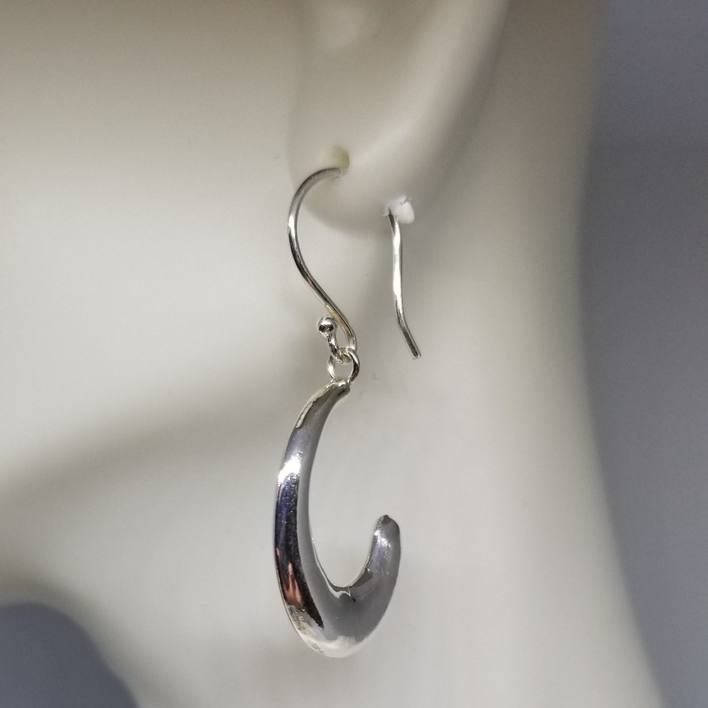 Free Form Liquid Silver Quarter Moon