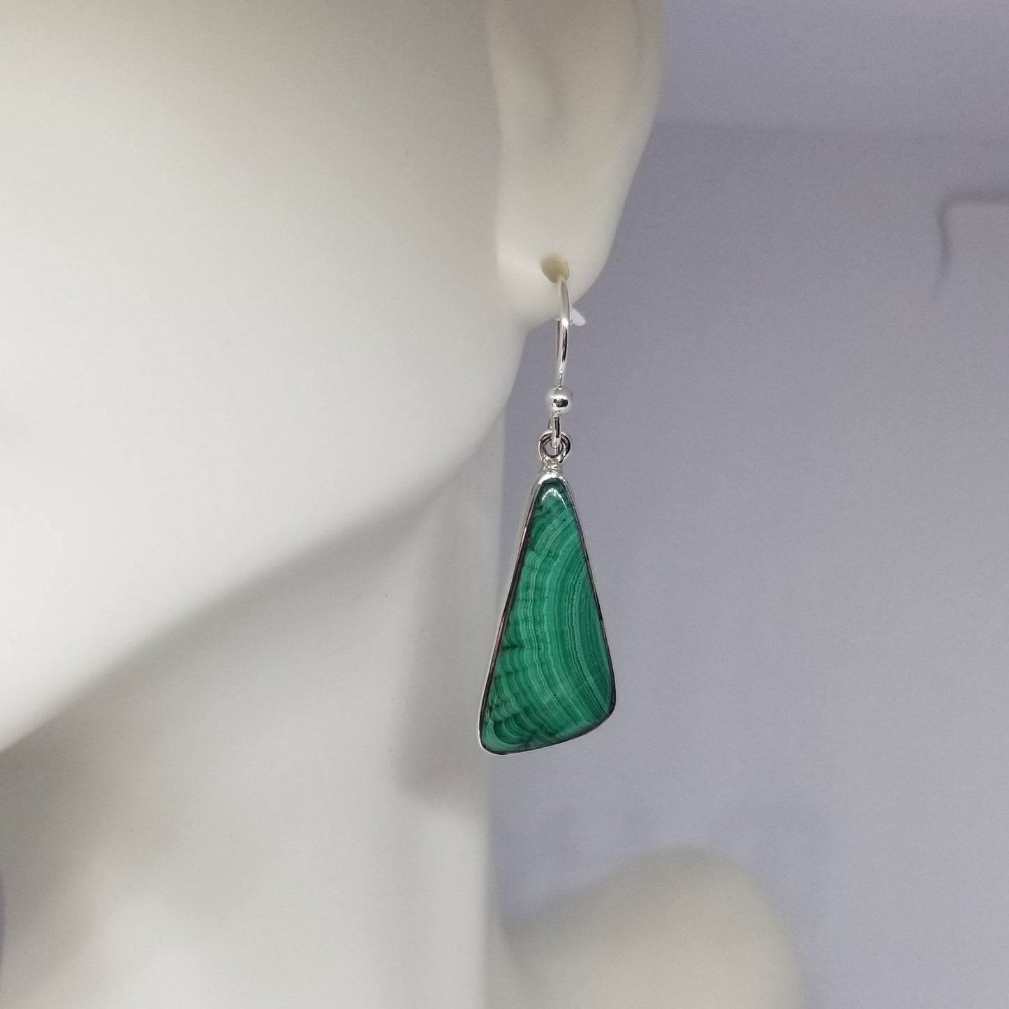 Malachite Triangle Dangle Earrings