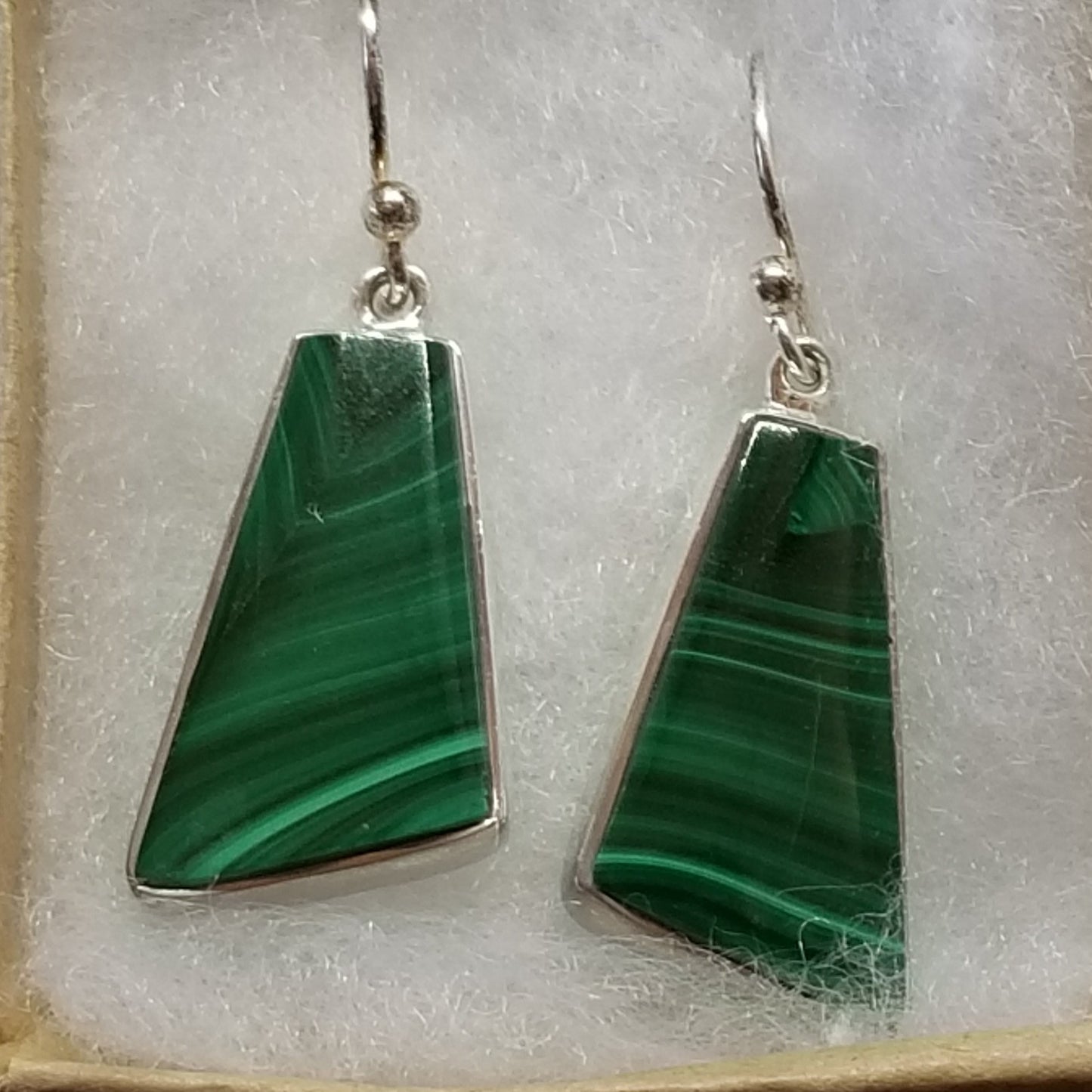 Malachite Rectangle Dangle Earring