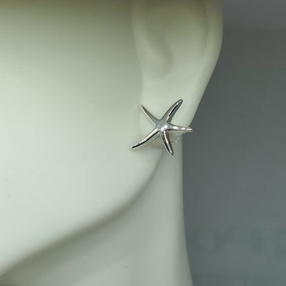 Minimalist .925 Silver Starfish Earring Stud