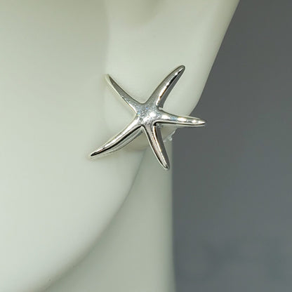 Minimalist .925 Silver Starfish Earring Stud