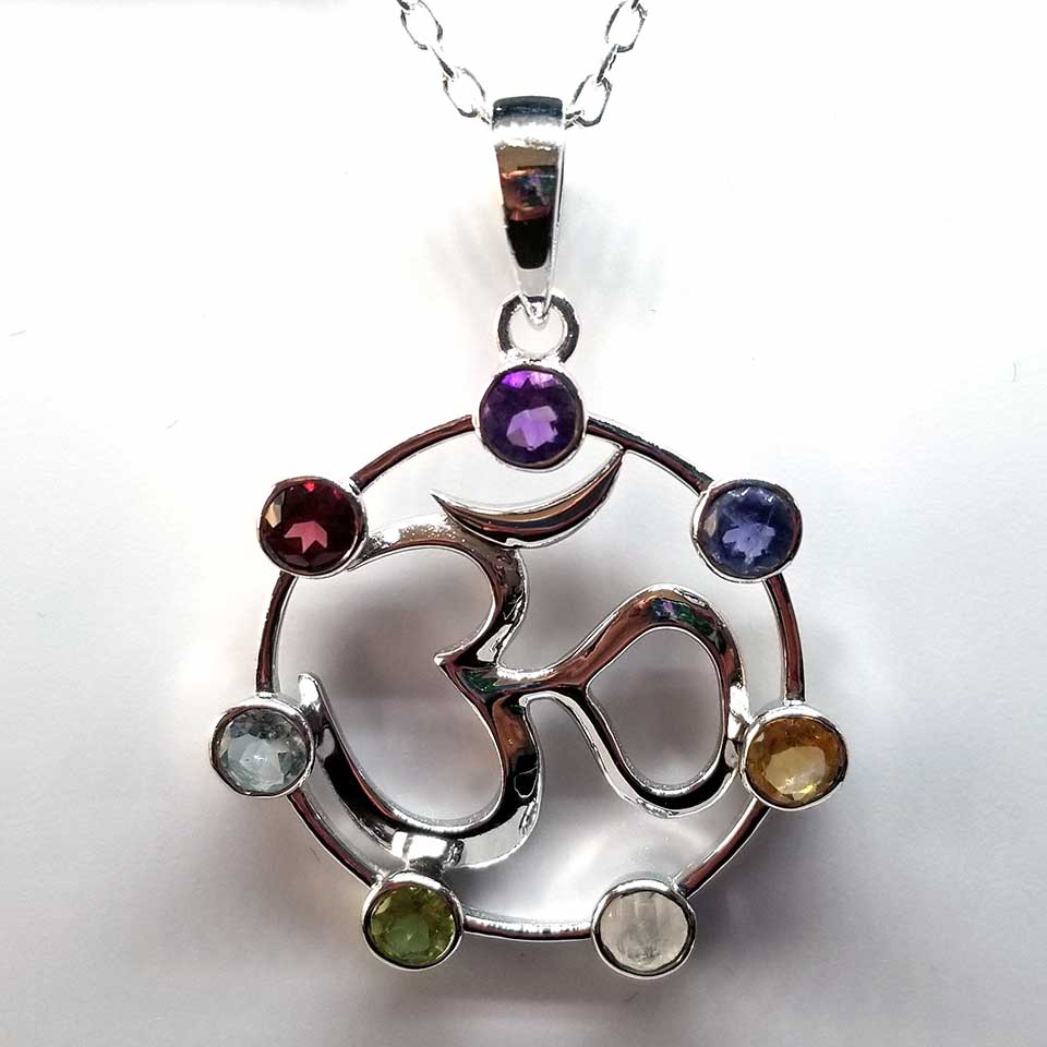 Chakra Ohm Pendant with 20 " Silver Chain