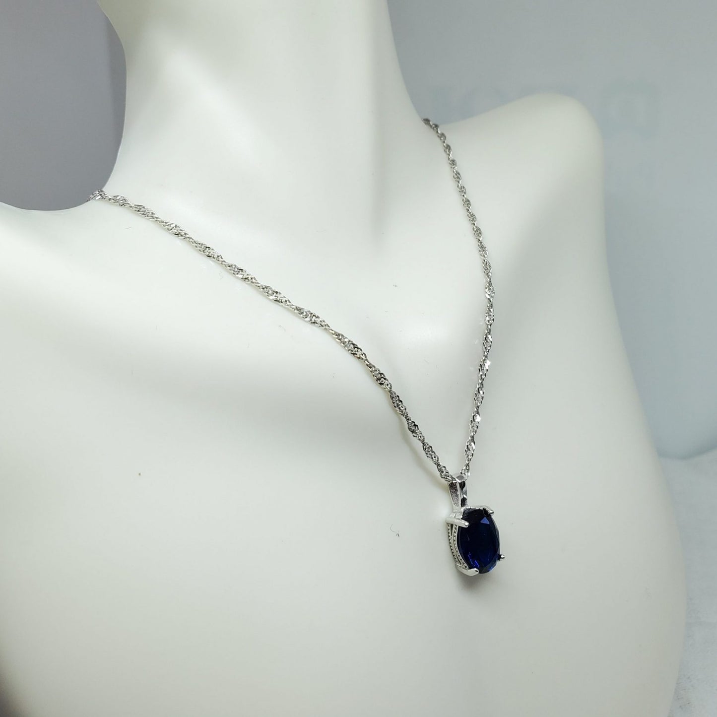 Sapphire Necklace and Earring Gift Set