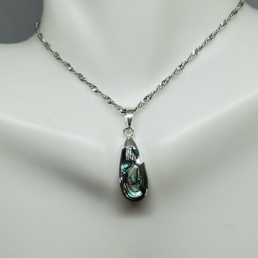 Abalone Teardrop  Earring and Necklace Gift Set