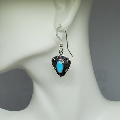 Southwest Turquoise .925 Sterling Silver Dangle Earrings