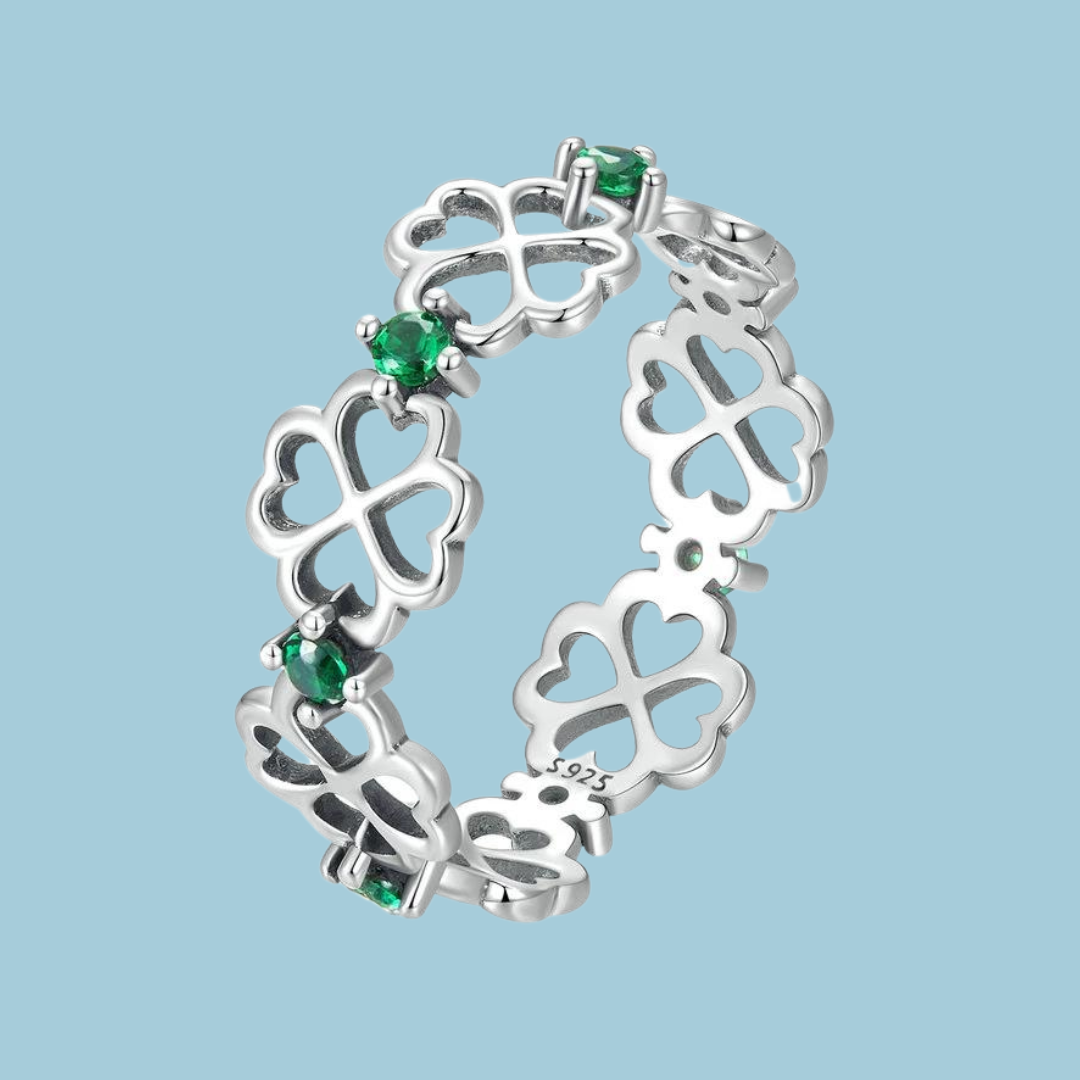 sterling silver shamrock eternity band