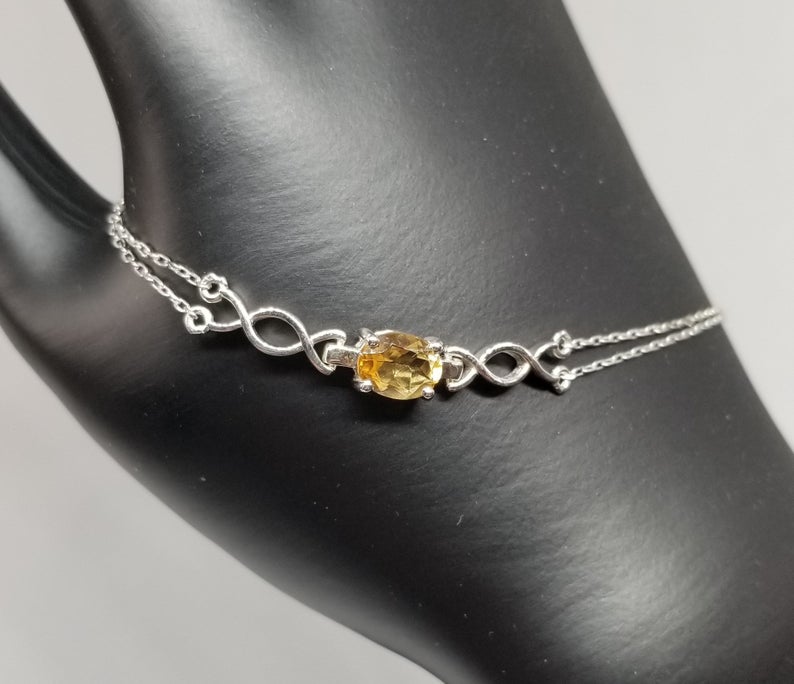 Delicate  Honey Topaz Bracelet