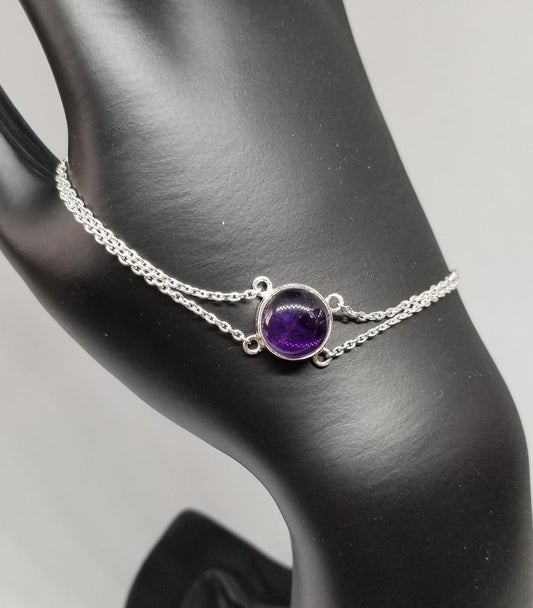 Amethyst Cabochon Bracelet