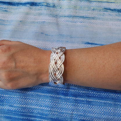 Trending Fashion .925 Silver 22mm Weaved Web Bracelet