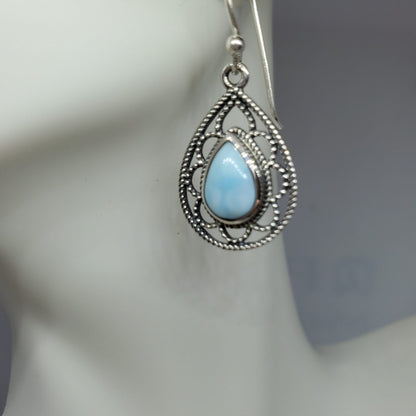 Larimar Filigree Dangle Earring