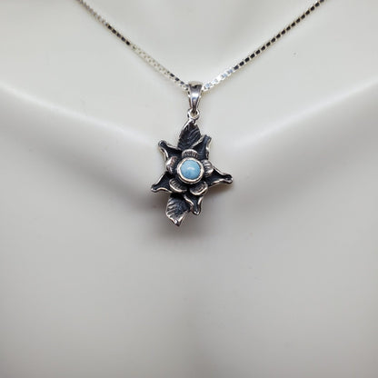 Silver Flower Pendant with chain