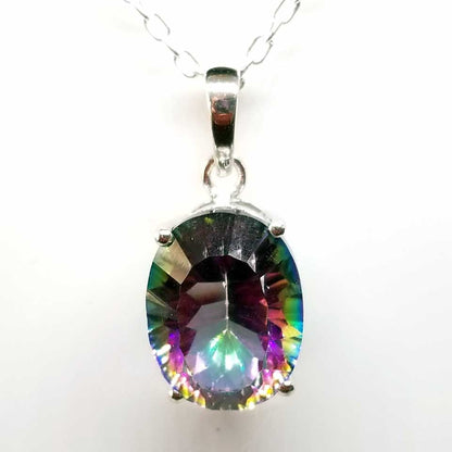 Mystic Quartz Solitaire Pendant