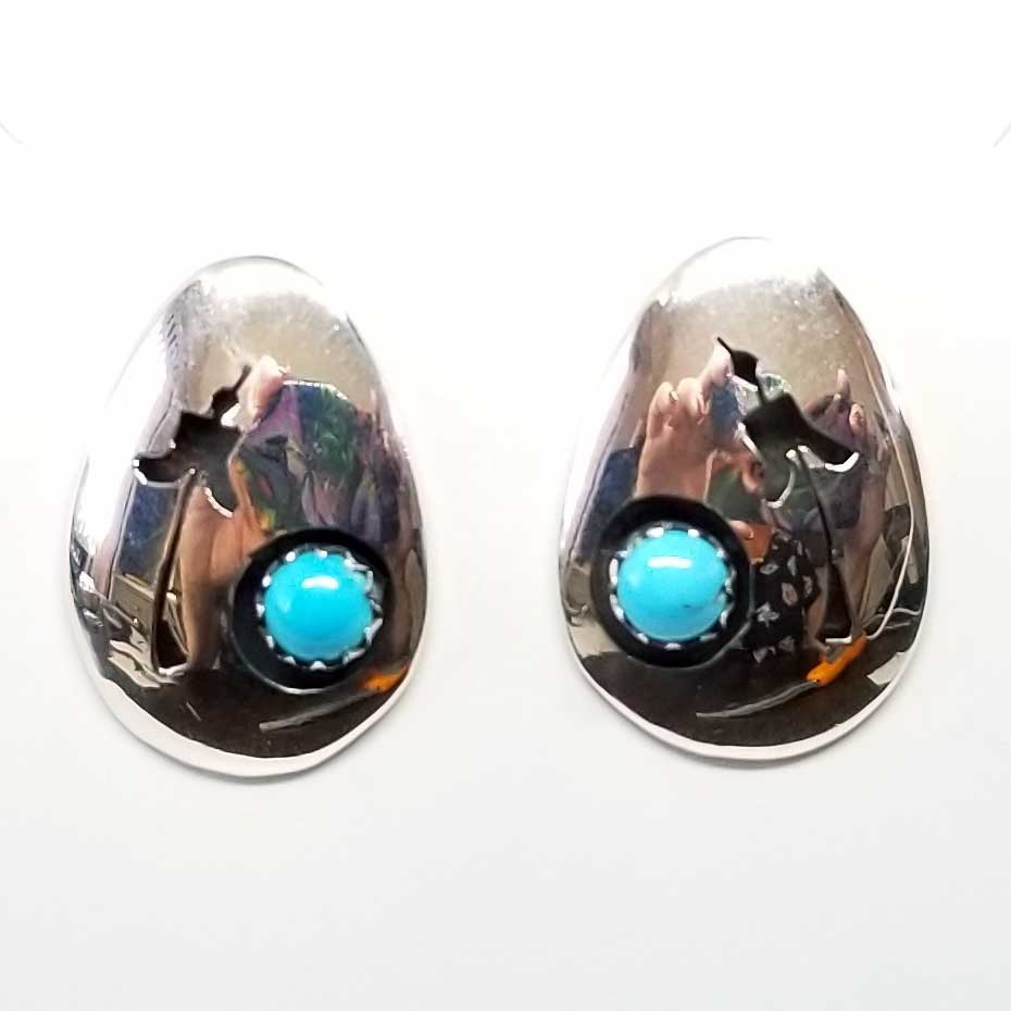 Oval Silver Shadowbox Studs