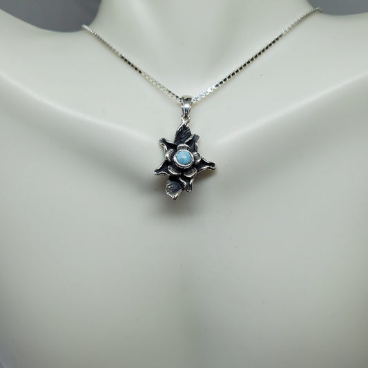 Silver Flower Pendant with chain