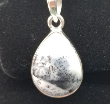 Dendrite Agate Teardrop Pendant